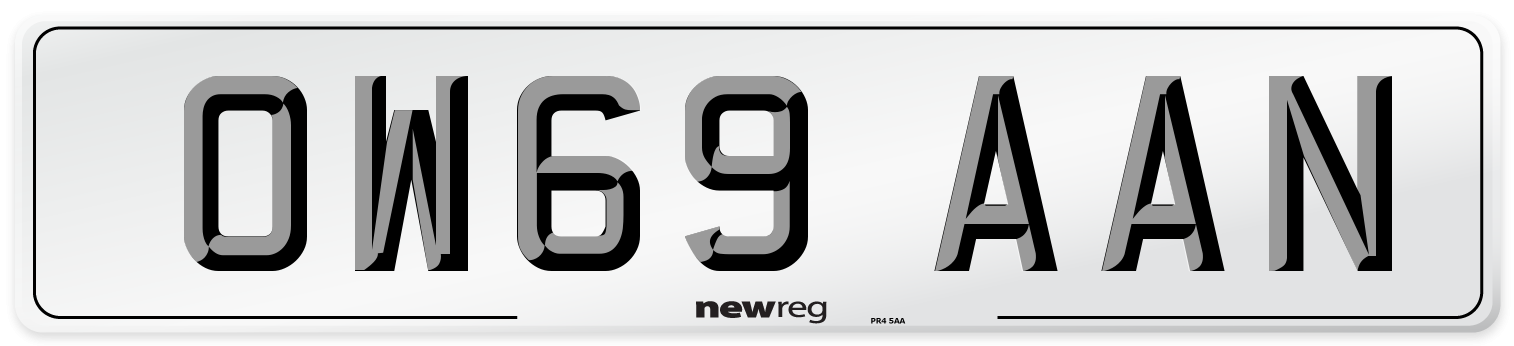 OW69 AAN Number Plate from New Reg